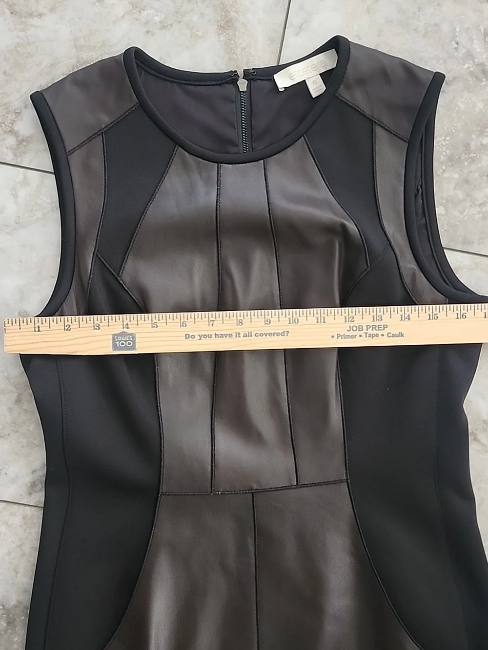 ETCETERA STRETCH REAL LEATHER PANELED & SCUBA FABRIC PENCIL SHEATH DRESS NWOT 6 - Picture 12 of 14